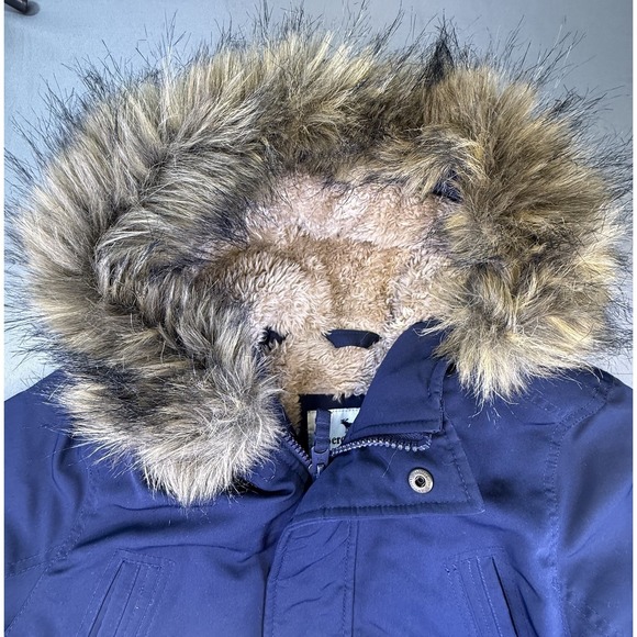 Abercrombie & Fitch Other - Abercrombie‎ Kids Navy Parka Jacket Size 13/14 XL Sherpa Lined Fur Hood Coat